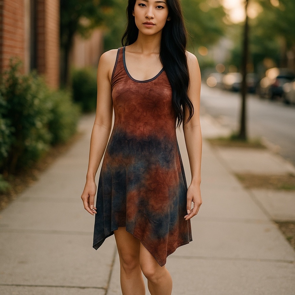 CristinaLove Tie-Dye Boho Dress – Size Small | Soft, Stretchy, Pullover